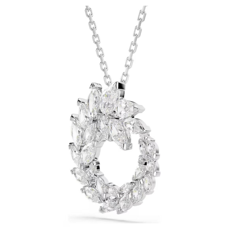 Mesmera pendant Marquise cut, White, Rhodium plated